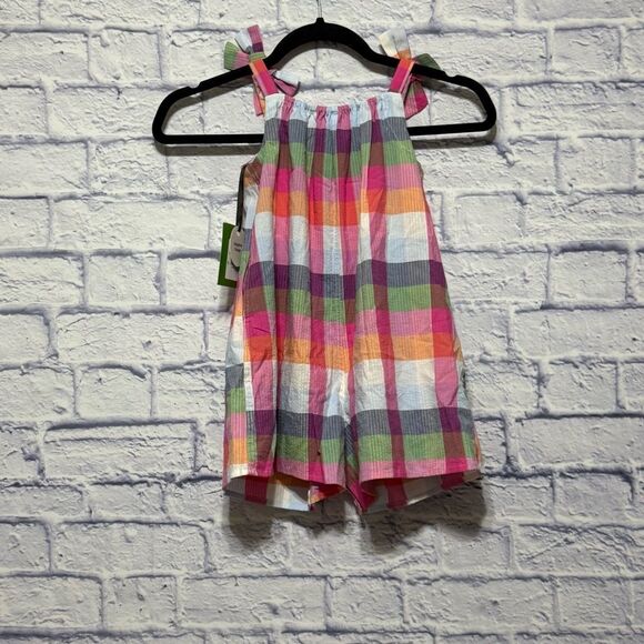 Girls' Plaid Tie-Shoulder Poplin Romper - kate spade new york x Target nwt XS - Picture 5 of 16